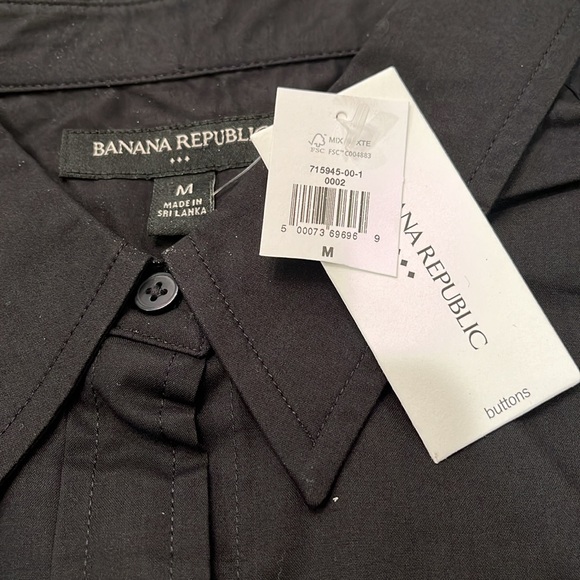 Banana Republic Black OVERSIZED BUTTON-DOWN SHIRT/NWT/M - Picture 7 of 11